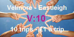 Velmore - Eastleigh: 10 trips, �1 a trip